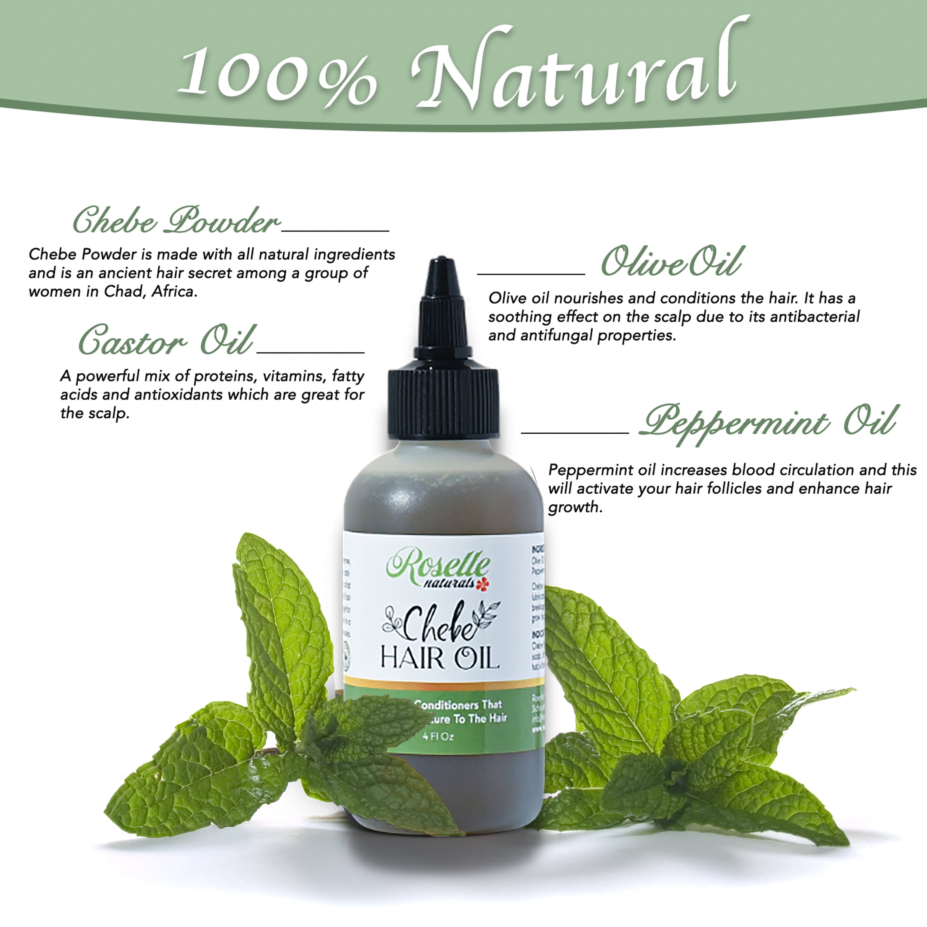 Chebe Hair Oil Made with Authentic Chebe Powder from Chad 4Oz