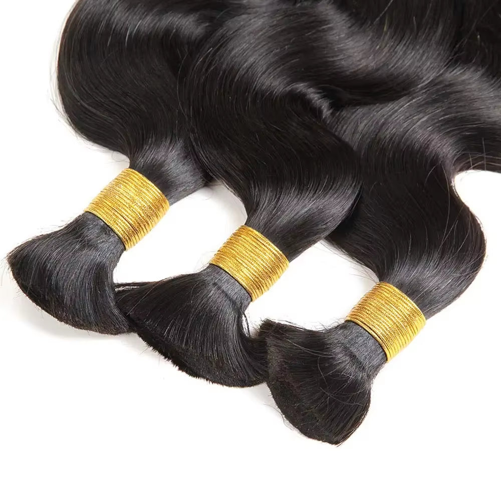 Body Wave 100% Human Hair Bulk No Weft Human Hair for Braid Unprocessed Brazilian Human Hair Virgin Hair Natura Black