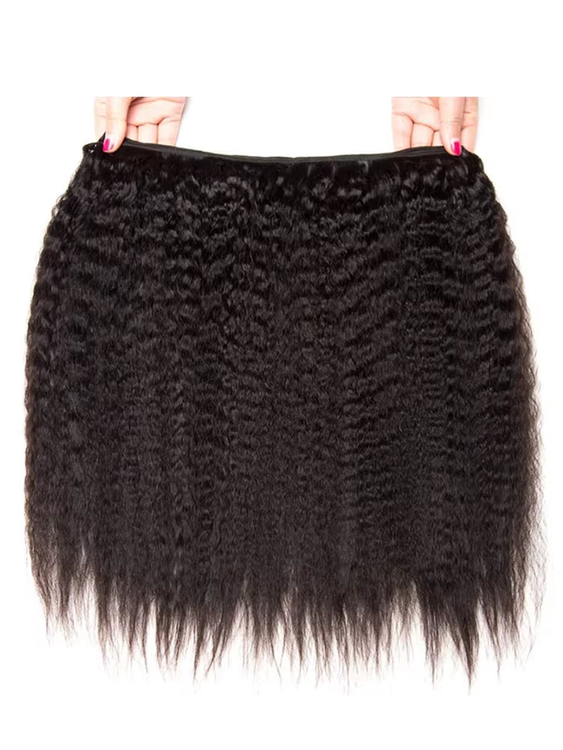 Kinky Straight Bundles Human Hair 1 3 4 Bundles Coarse Yaki Weave Human Hair Bundles Original 100% Human Hair Extensions Sale