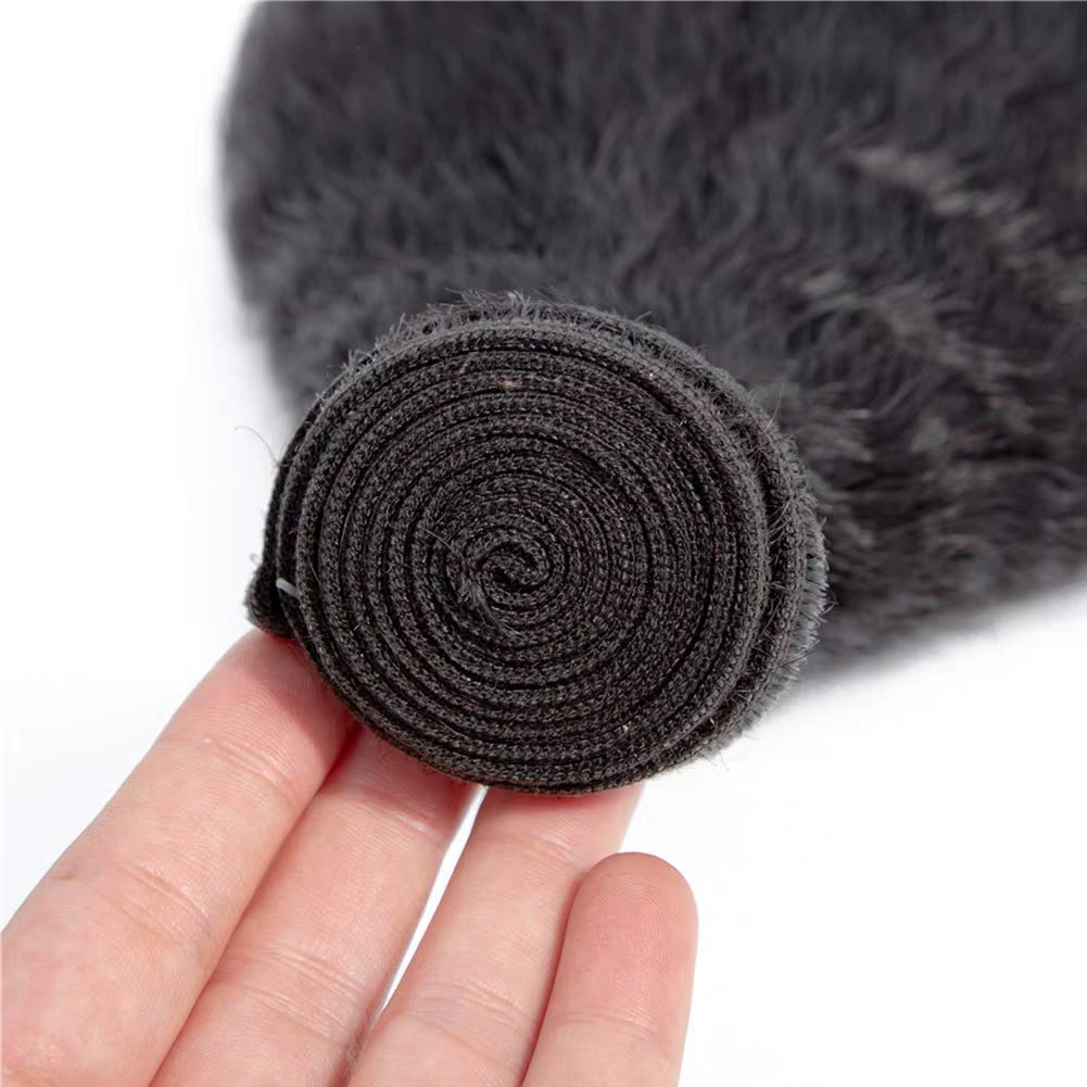 Kinky Straight Bundles Human Hair 1 3 4 Bundles Coarse Yaki Weave Human Hair Bundles Original 100% Human Hair Extensions Sale