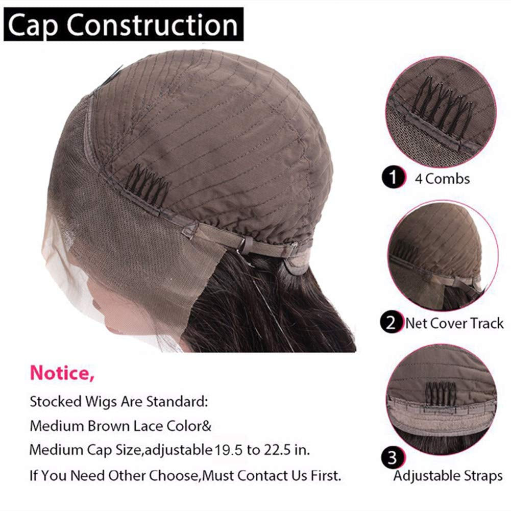 Body Wave Human Hair Lace Front Wigs 13×4 Virgin Remy Human Hair Wigs Brazilian Natural Hairline Pre Plucked 150% Density Lace Frontal Wig with Baby Hair for Black Women (14", Natural Color)