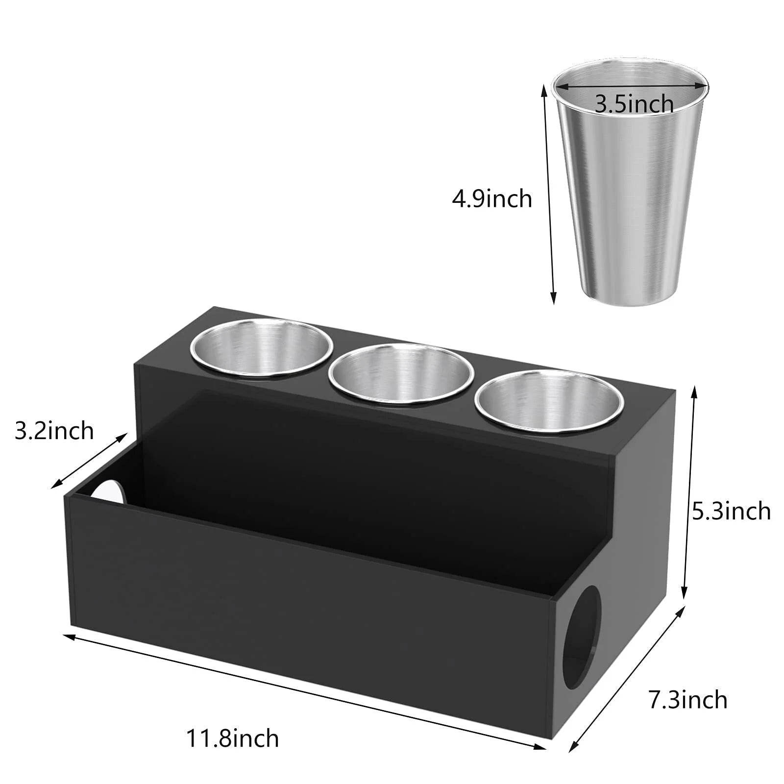 Hair Tool Organizer, Acrylic Hair Dryer Holder and Styling Organizer, Bathroom Countertop Blow Dryer Holder, Vanity Caddy Storage Stand for Blow Dryers, Accessories, Makeup, Toiletries, Black