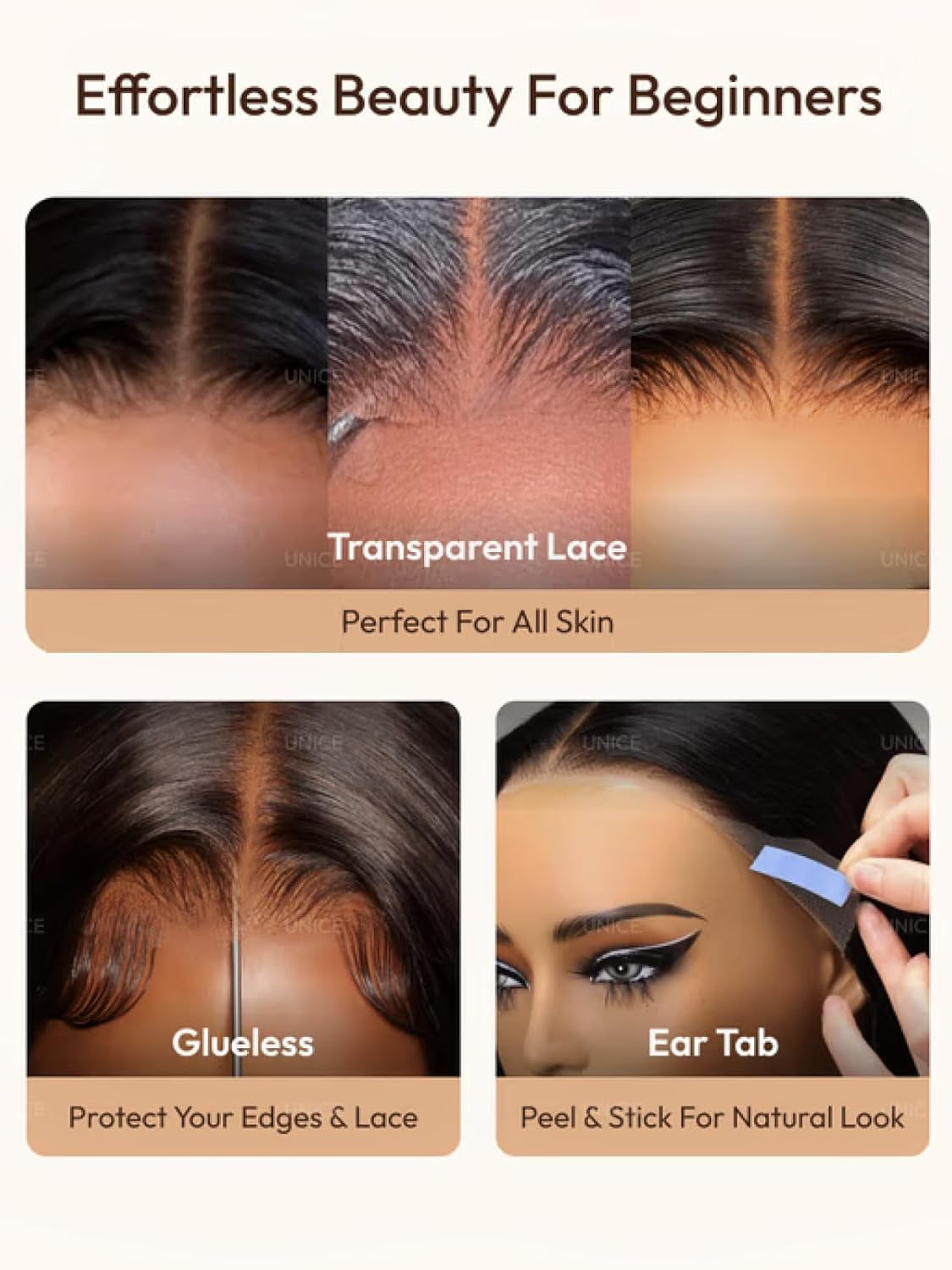 Balayage Brown Highlight 13X4 Lace Front Drawstring Wig Human Hair Yaki Straight Pre Everything Glueless Wigs Pre Plucked Pre Cut Bleached Knots Put on & Go 150% Density 16 Inch