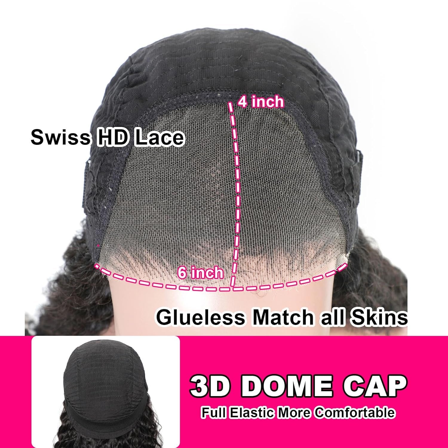 Wear and Go Glueless Wigs Human Hair Pre Plucked Deep Wave Bob Wig Human Hair Lace Front Wigs for Women Upgraded No Glue Pre Cut 6X4 Lace Closure Glueless Wigs for Black Women Human Hair 14 Inch