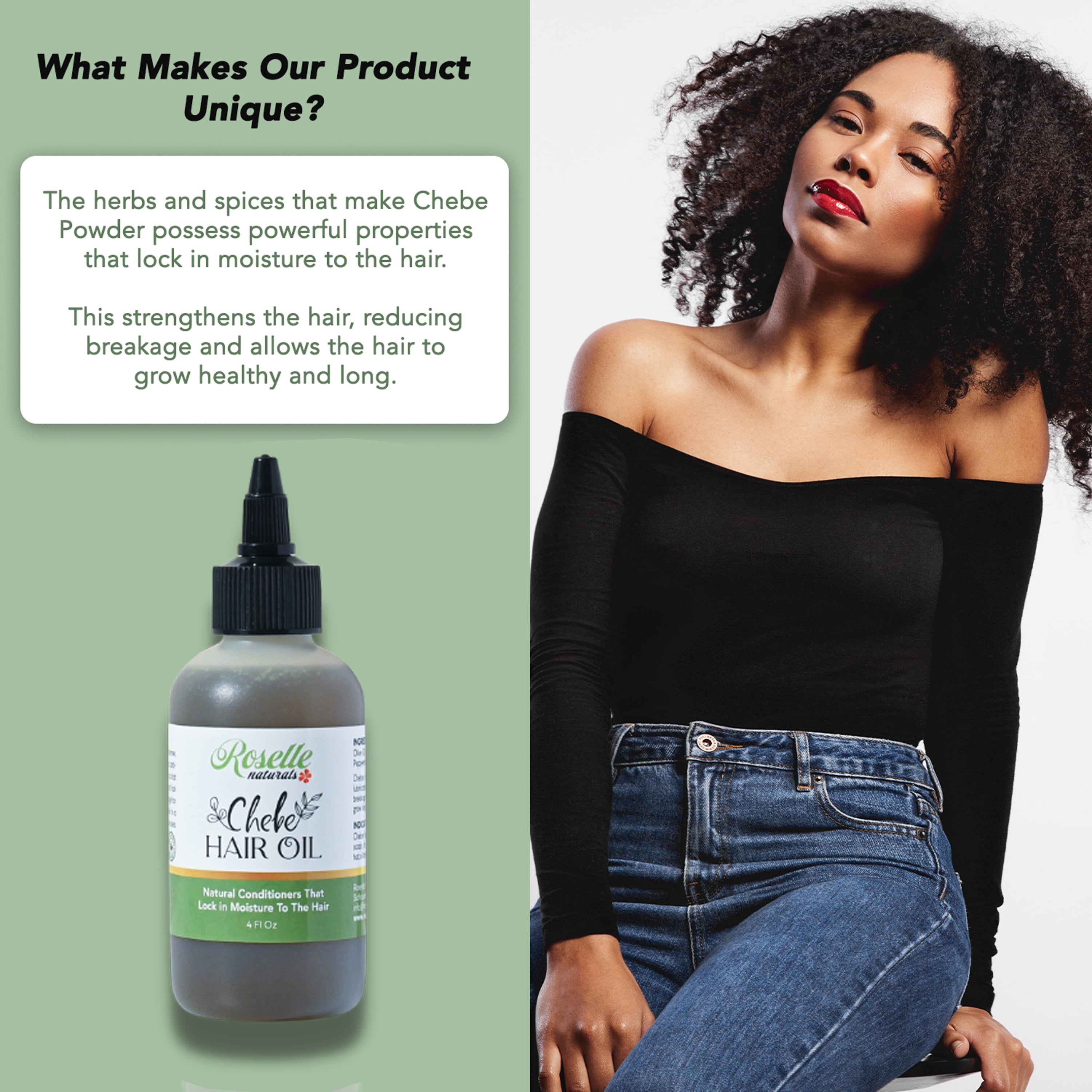 Chebe Hair Oil Made with Authentic Chebe Powder from Chad 4Oz