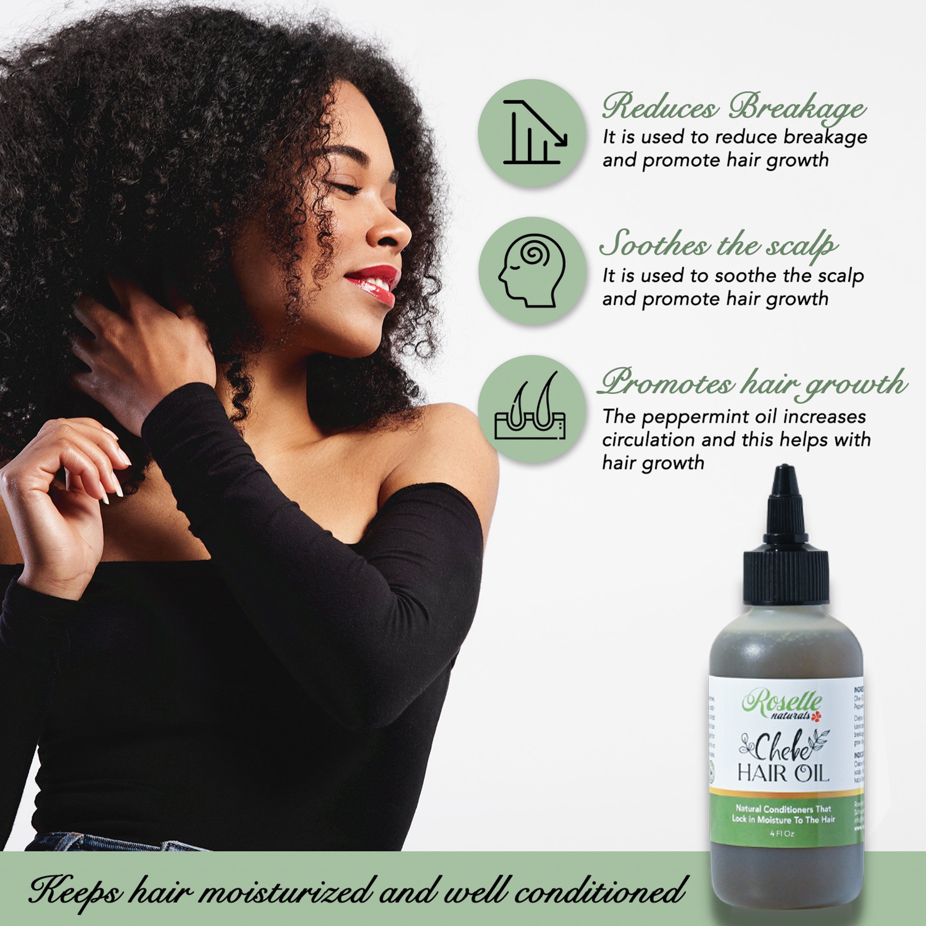 Chebe Hair Oil Made with Authentic Chebe Powder from Chad 4Oz