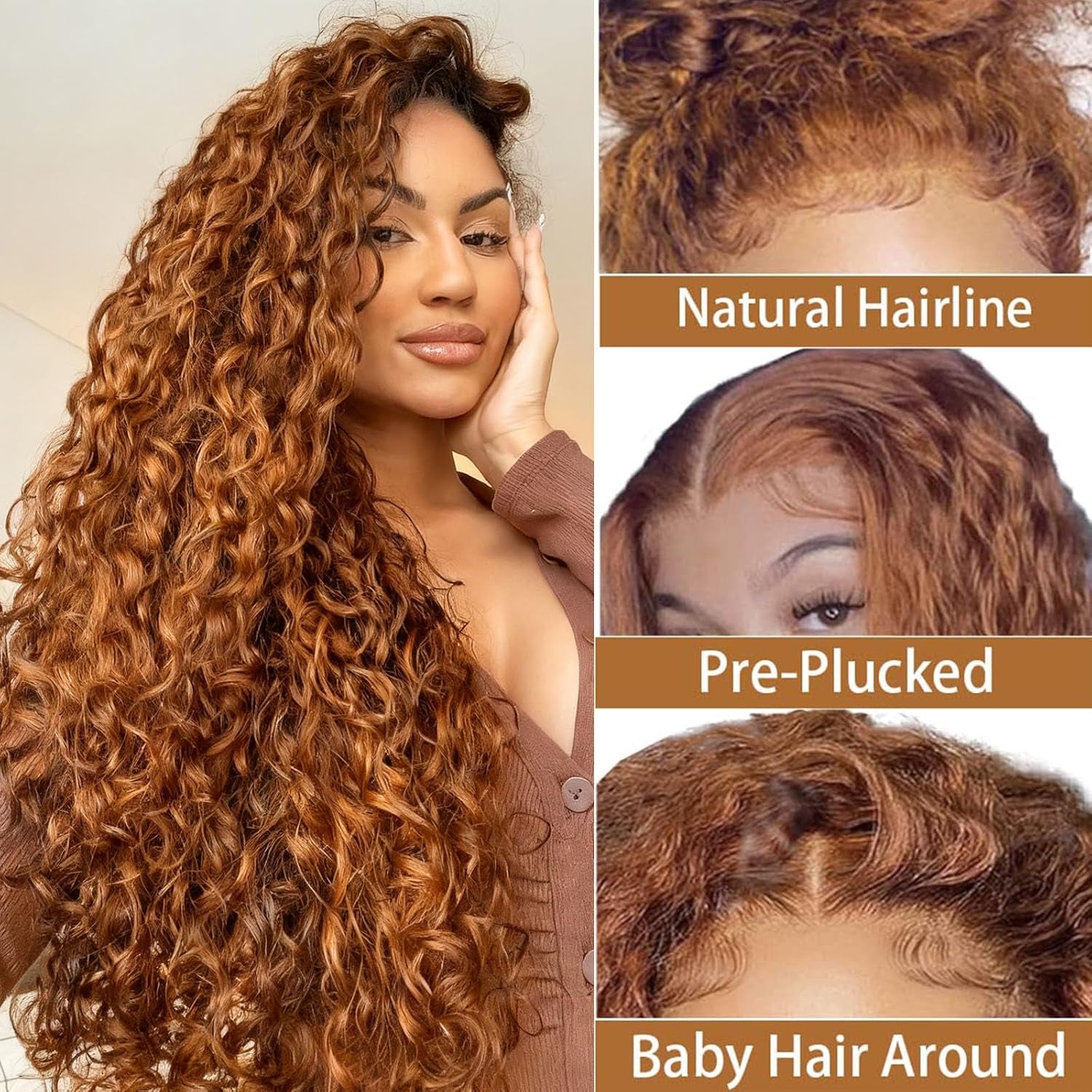 20 Inch Brown Wig Human Hair 5X5 Deep Wave Lace Front Wigs Human Hair Pre Plucked HD Transparent Lace Frontal Wigs for Black Women 30 Colored Wig