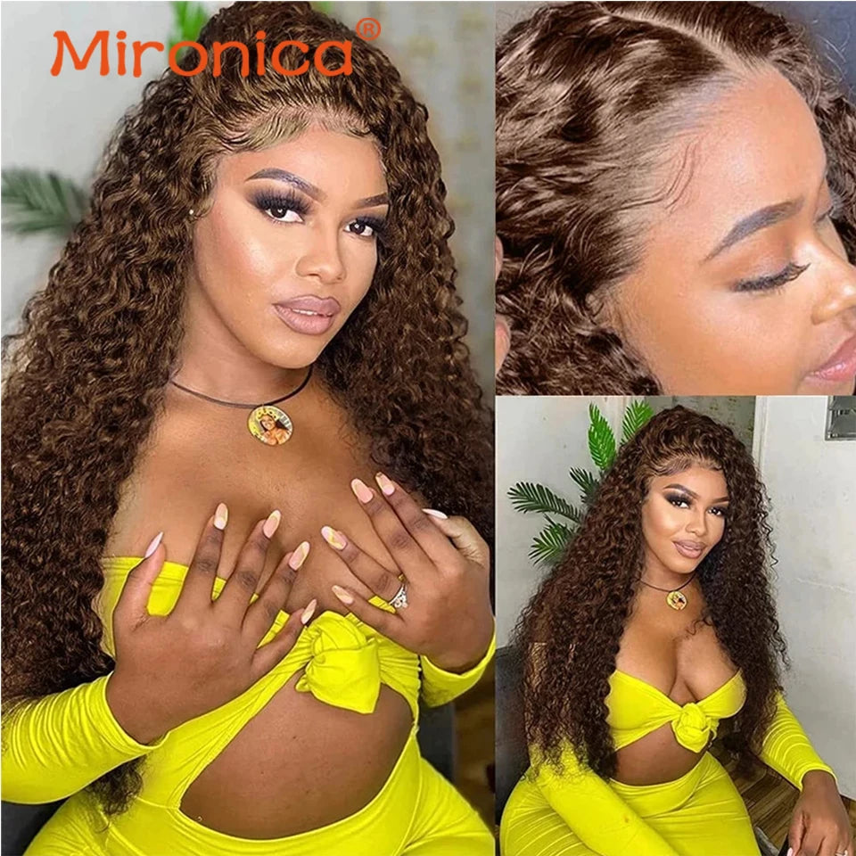 Chocolate Brown Water Wave Brazillian Human Hair 3/4 Bundles Deal Human Hair Weaving Wefts Remy Human Hair Extensions for Women