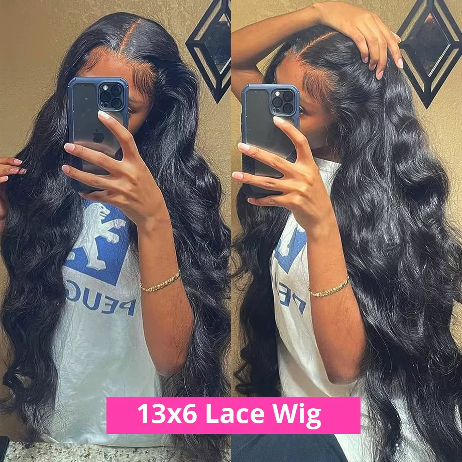 40 Inch Body Wave 13X6 Hd Lace Frontal Wig Human Hair 360 Brazilian Pre Plucked Lace for Women 13X4 Lace Front Wigs 250 Density