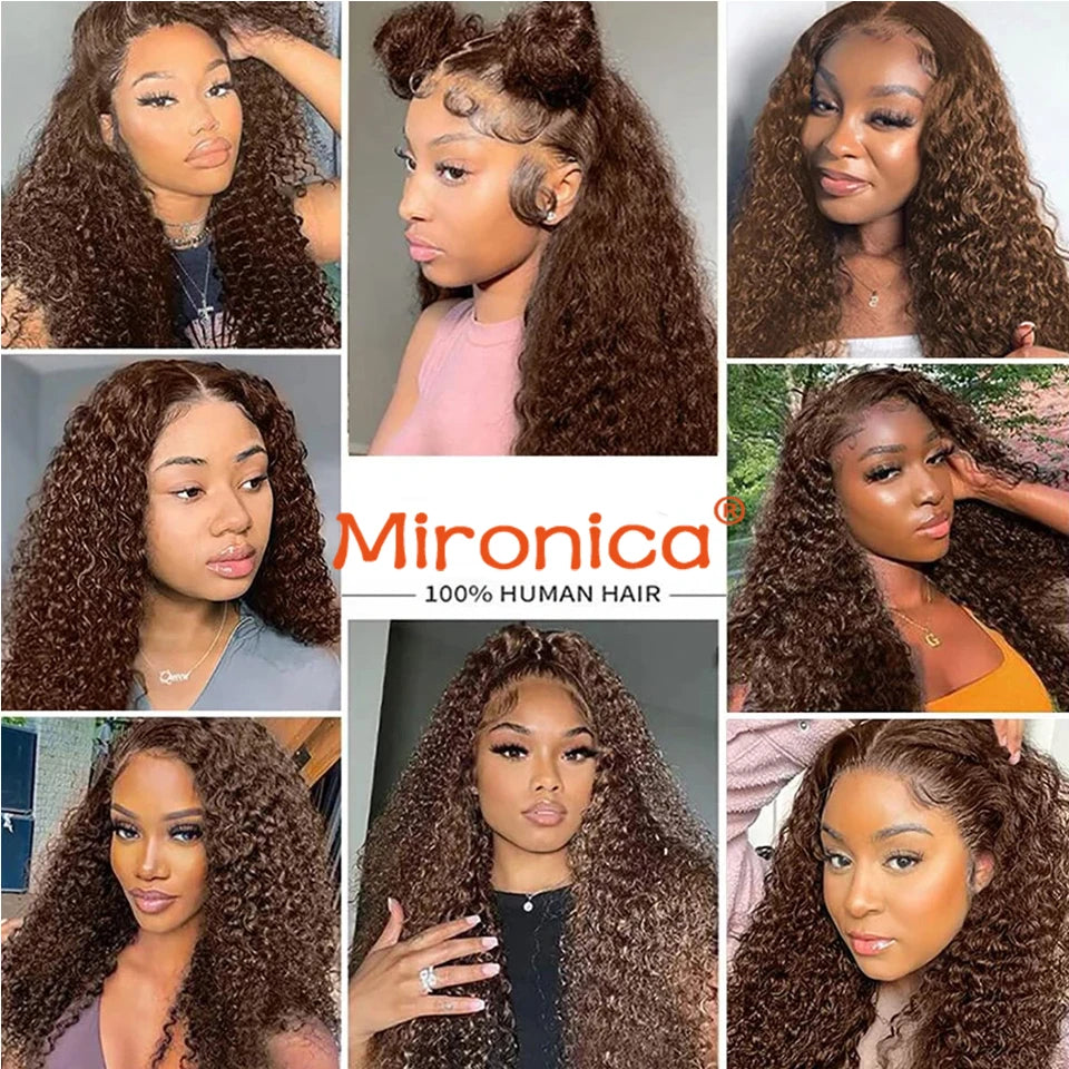 Chocolate Brown Water Wave Brazillian Human Hair 3/4 Bundles Deal Human Hair Weaving Wefts Remy Human Hair Extensions for Women