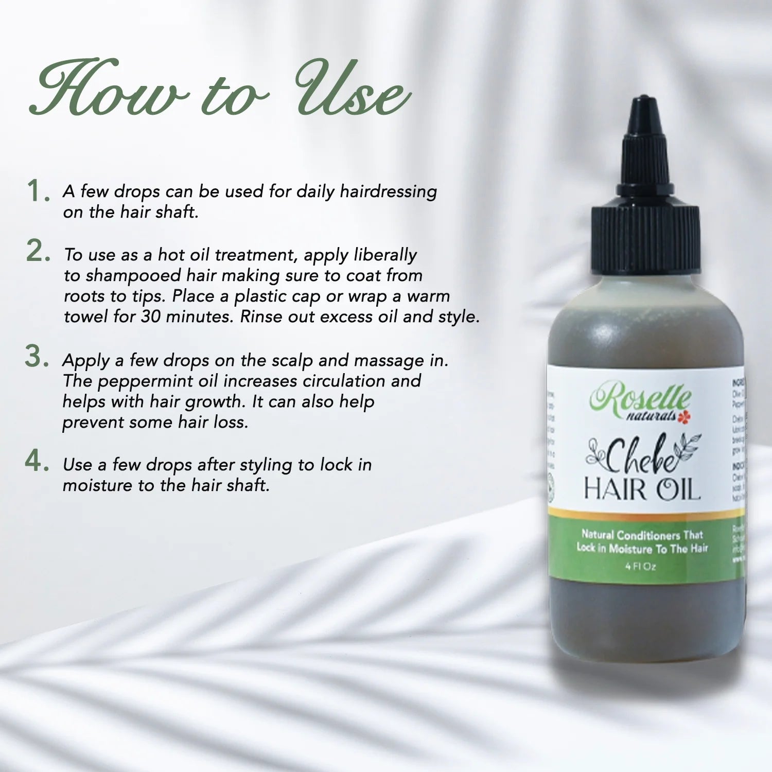 Chebe Hair Oil Made with Authentic Chebe Powder from Chad 4Oz