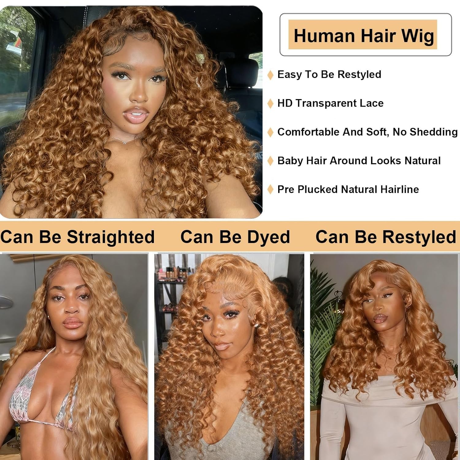 20 Inch Brown Wig Human Hair 5X5 Deep Wave Lace Front Wigs Human Hair Pre Plucked HD Transparent Lace Frontal Wigs for Black Women 30 Colored Wig