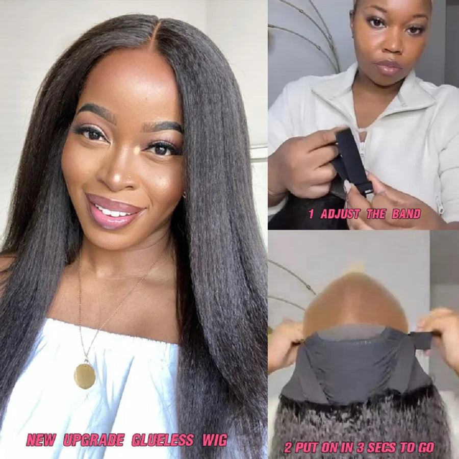Glueless Wig Human Hair Kinky Straight Human Hair Wigs Lace Front Wig Human Hair Lace Frontal Wig Hd Lace 13X6 Human Hair Sale