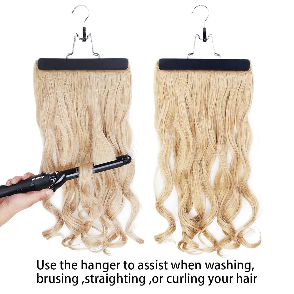 Hair Extensions Hanger with Storage Bag Hairpieces Storage Holder Wigs Carrier Case for Store Style Hair Black Color