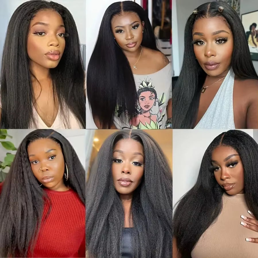 Glueless Wig Human Hair Kinky Straight Human Hair Wigs Lace Front Wig Human Hair Lace Frontal Wig Hd Lace 13X6 Human Hair Sale