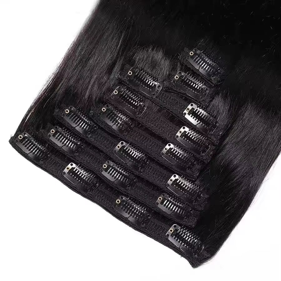 Straight Clip Ins Human Hair Extensions Clip in 100 Human Hair Extensions Hair Full Head Human Hair Clip Ins Hair Natural Color