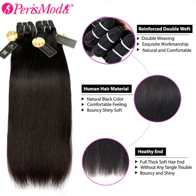 15A Straight Human Hair Bundles Brazilian Weaving Virgin Remy Human Hair Extensions 1/3/4 Pcs Raw Human Hair Bundles
