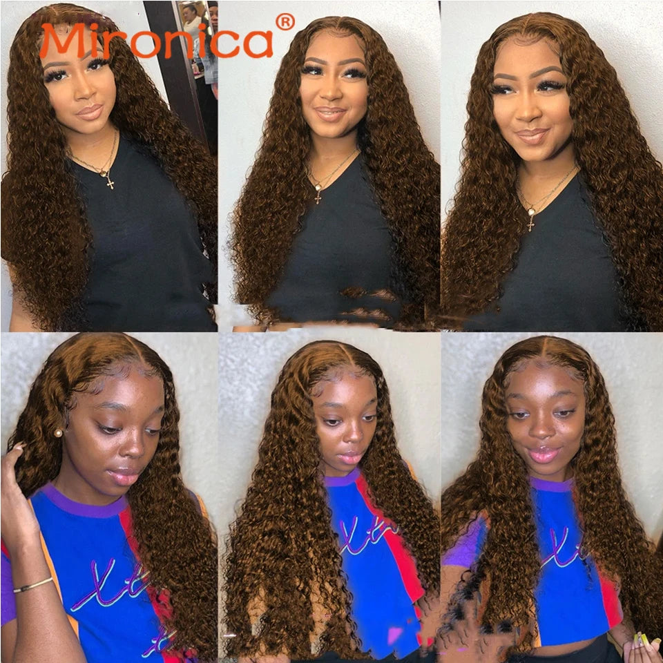 Chocolate Brown Water Wave Brazillian Human Hair 3/4 Bundles Deal Human Hair Weaving Wefts Remy Human Hair Extensions for Women